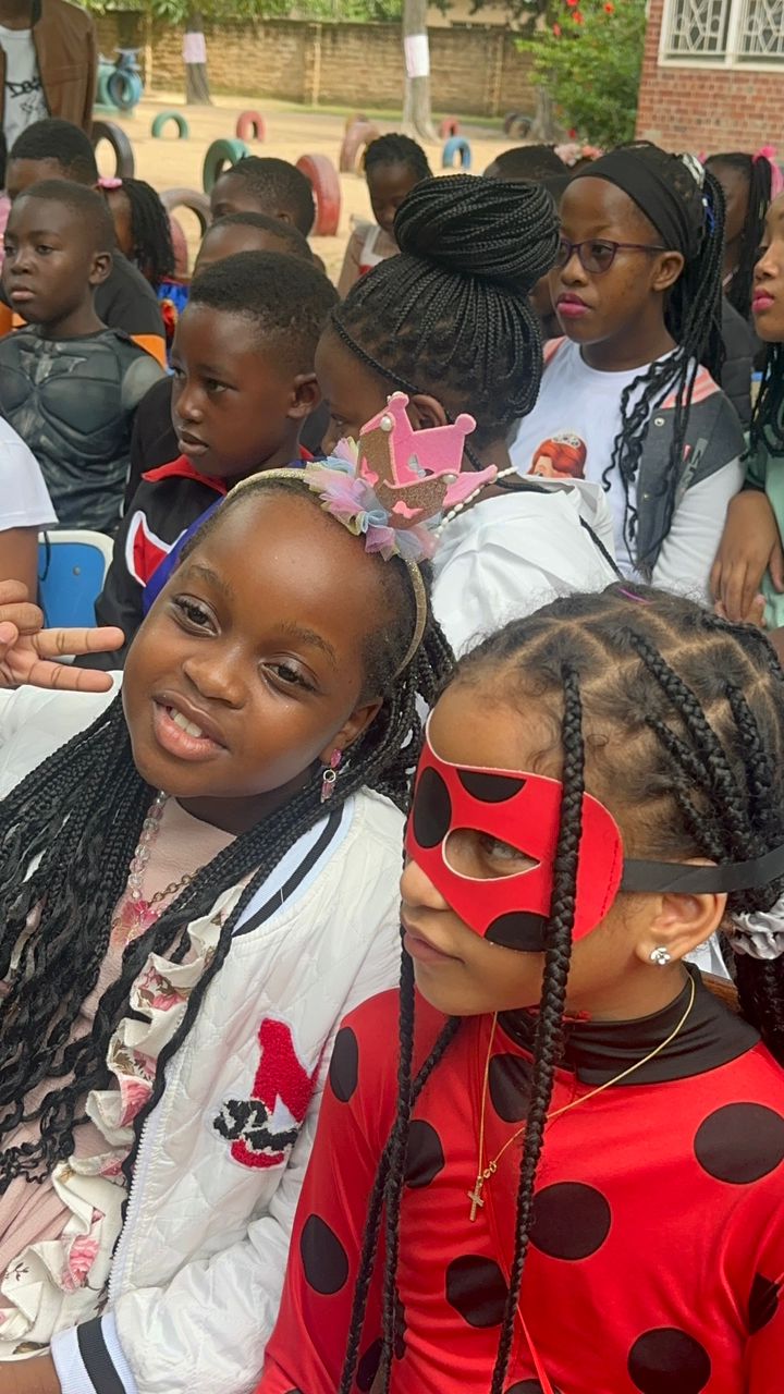 Children in costumes celebrating World Book Day